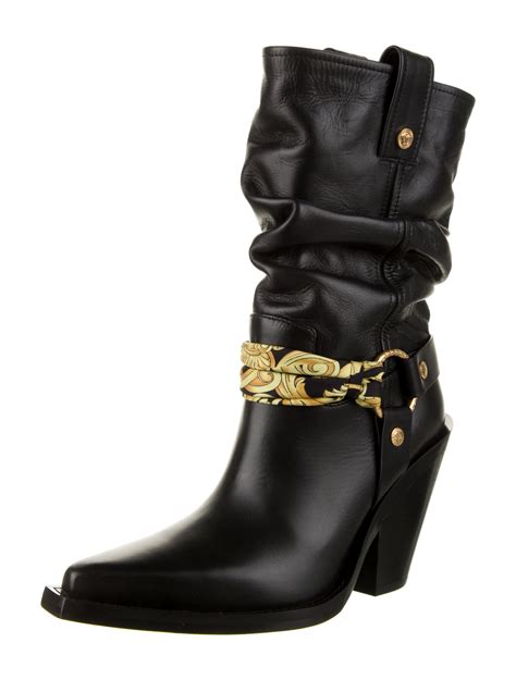 versace leather boots|versace boots women.